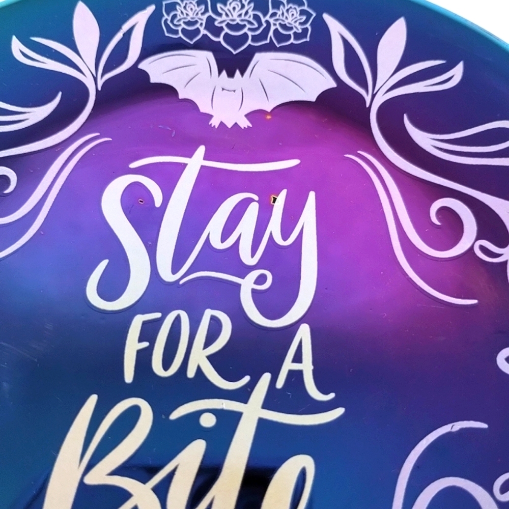 Stay For A Bite Iridescent Tidbit Plate Bat Set Of 4 Bewitched - Picture 11 of 15
